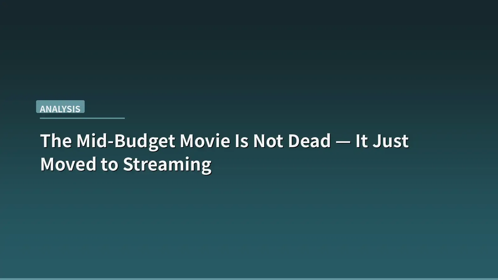 A film reel dissolving into a streaming interface, representing the migration of mid-budget cinema from theaters to digital platforms