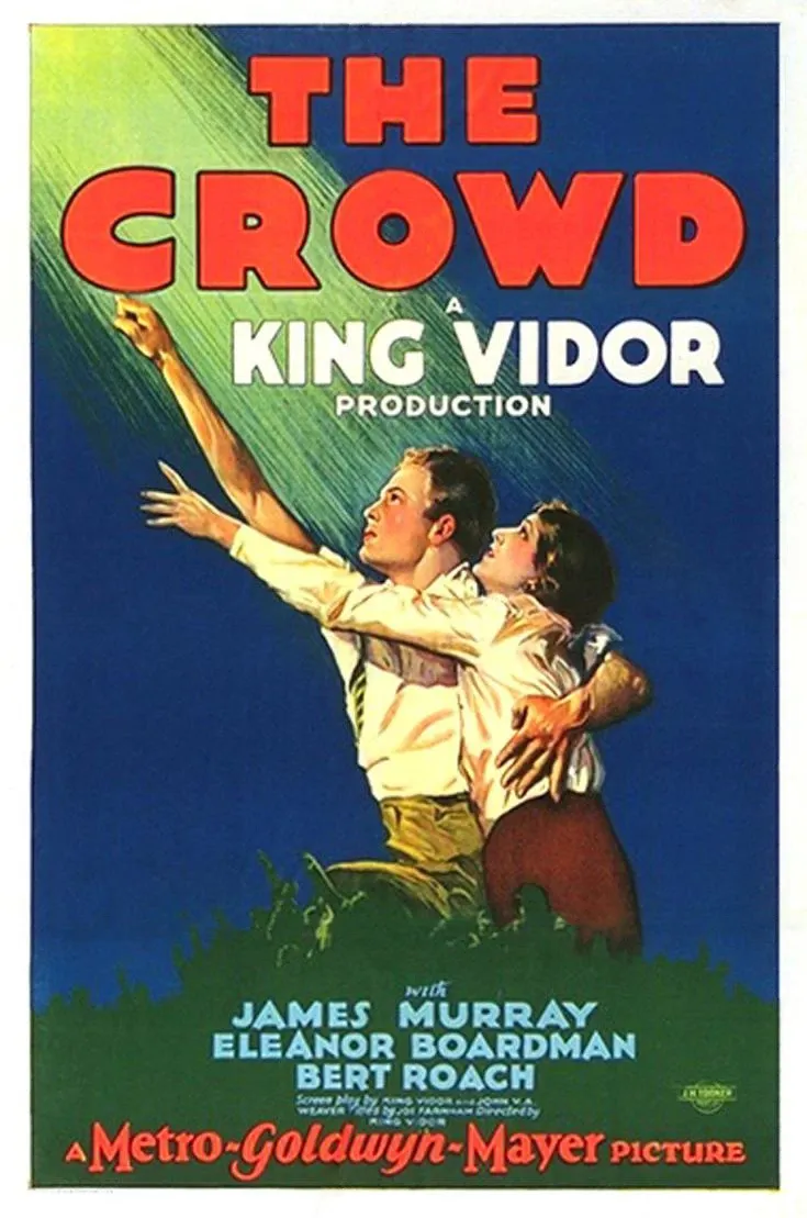 Original 1928 theatrical poster for The Crowd showing John and Mary dwarfed by urban scale