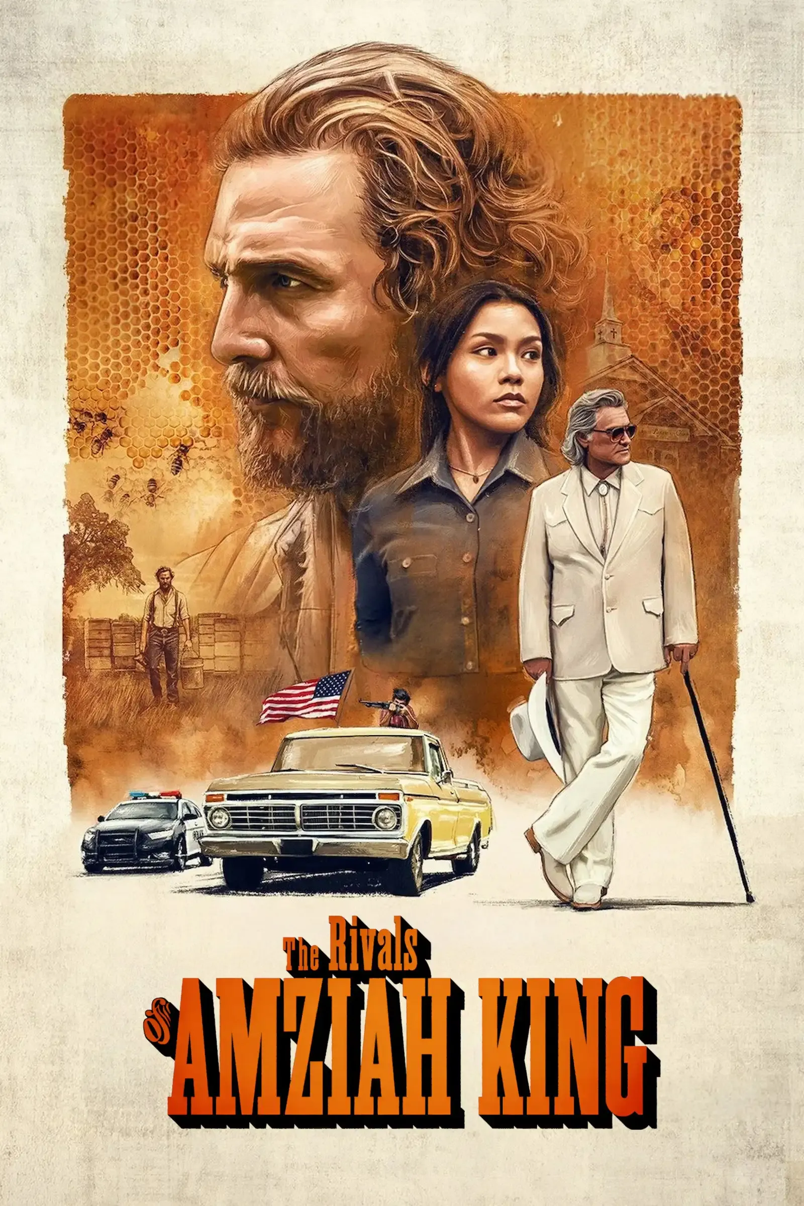 Matthew McConaughey as Amziah King standing in a sunlit field with beehives