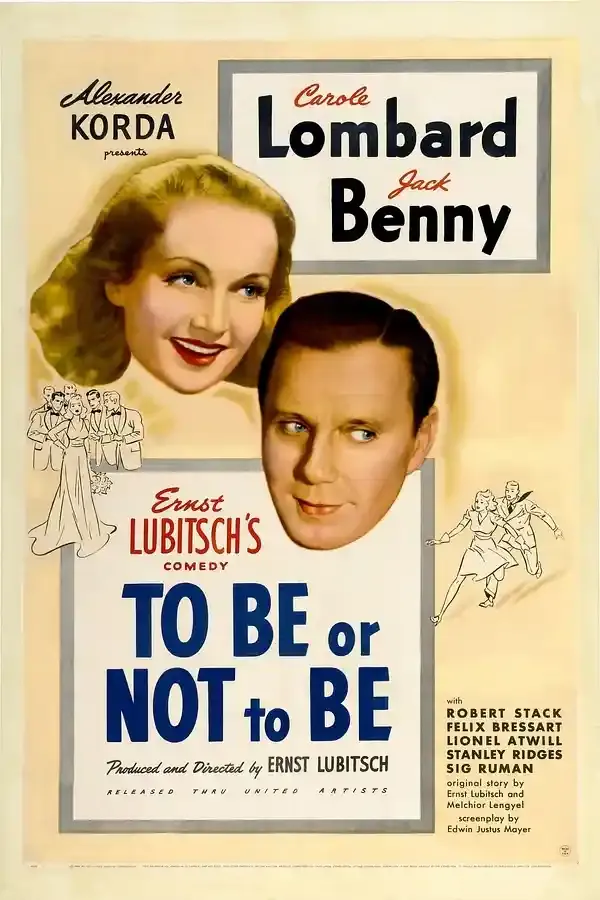 Original 1942 poster for To Be or Not to Be featuring Carole Lombard and Jack Benny