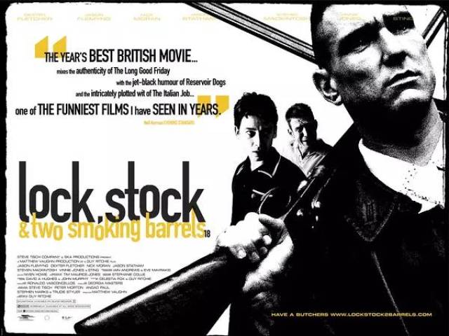 Lock, Stock and Two Smoking Barrels movie poster featuring the iconic yellow and black design