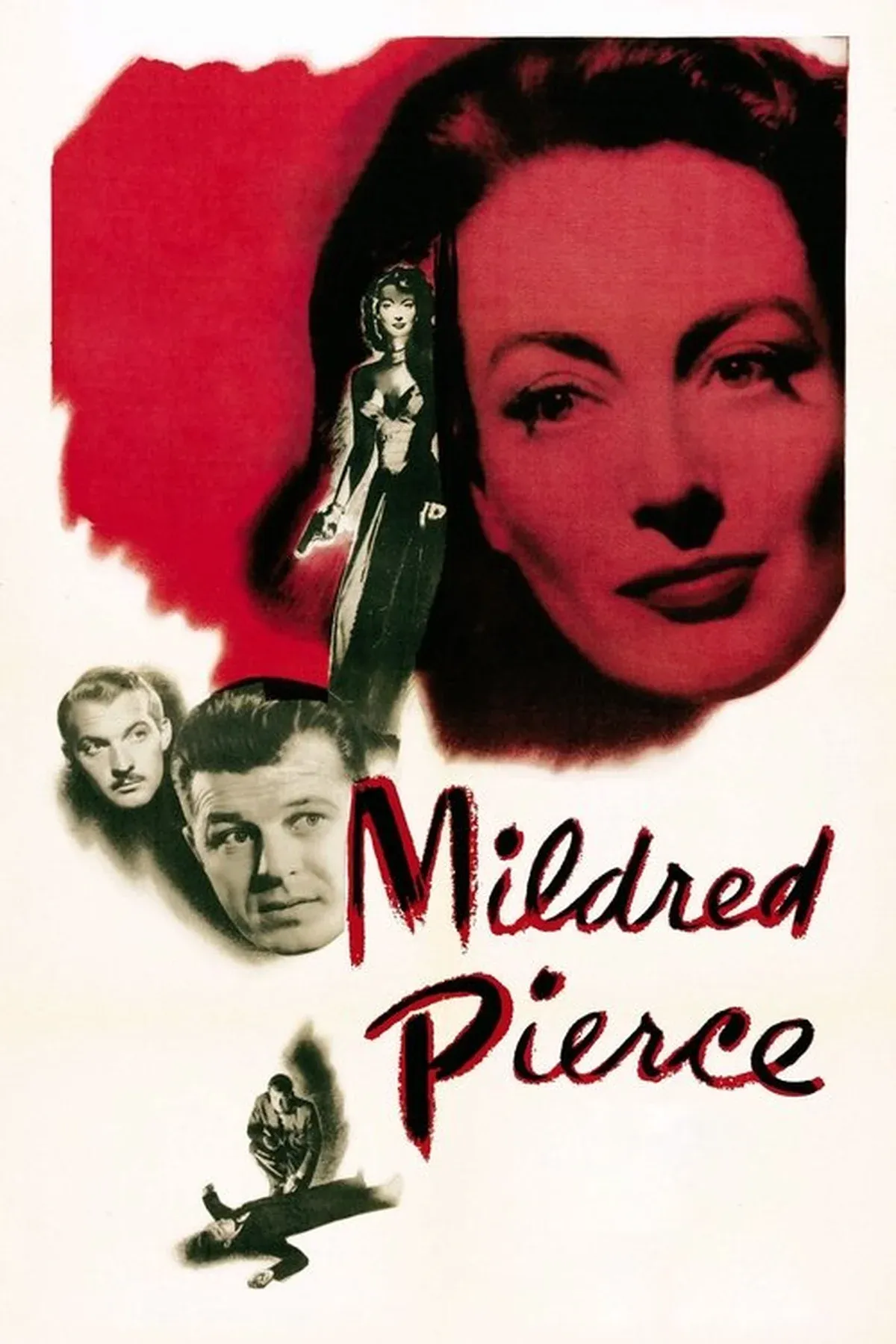 Original 1945 theatrical poster for Mildred Pierce featuring Joan Crawford in a dramatic noir pose